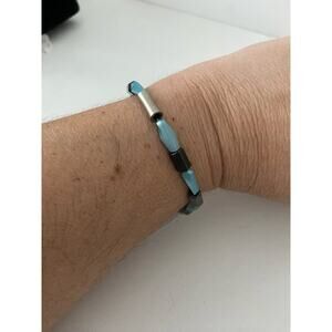 metallic bead bracelet